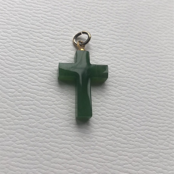 Vintage Jade Cross Pendant - Picture 2 of 3
